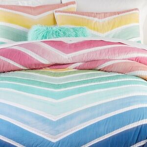 Pottery Barn Teen Rainbow Chevron Comforter Set (full size)